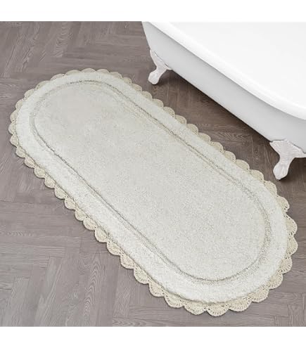 Vaurna Crochet Round Bathroom Rug - 24 Inch, 100% Cotton, Soft & Absorbent, Machine Washable - Creme - View #8