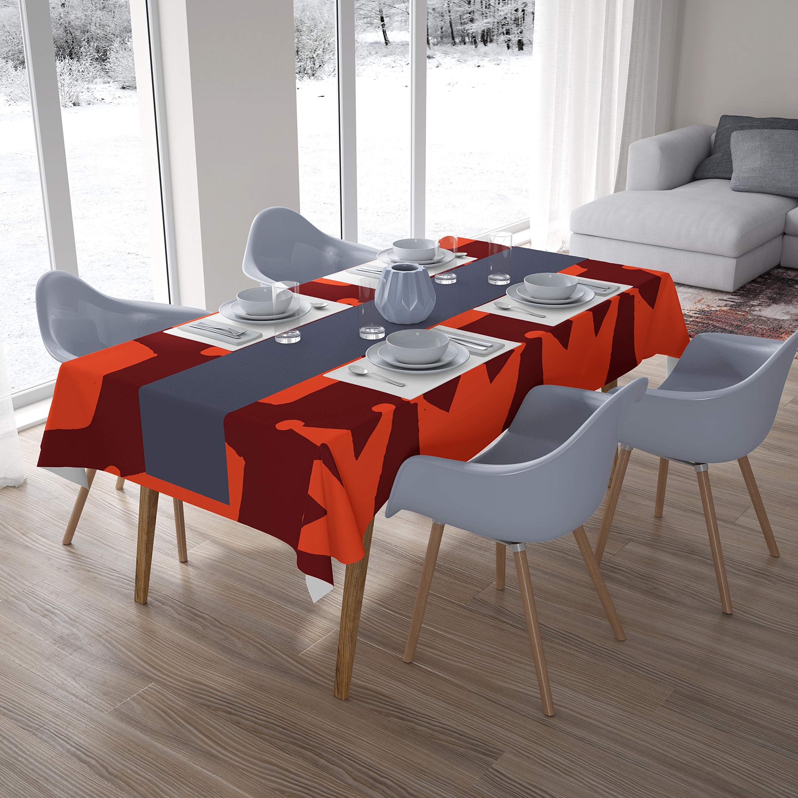 Bonamaison Kitchen Decoration, Tablecloth, Orange Bordeux, 140 x 200 Cm - Designed and Manufactured in Turkey