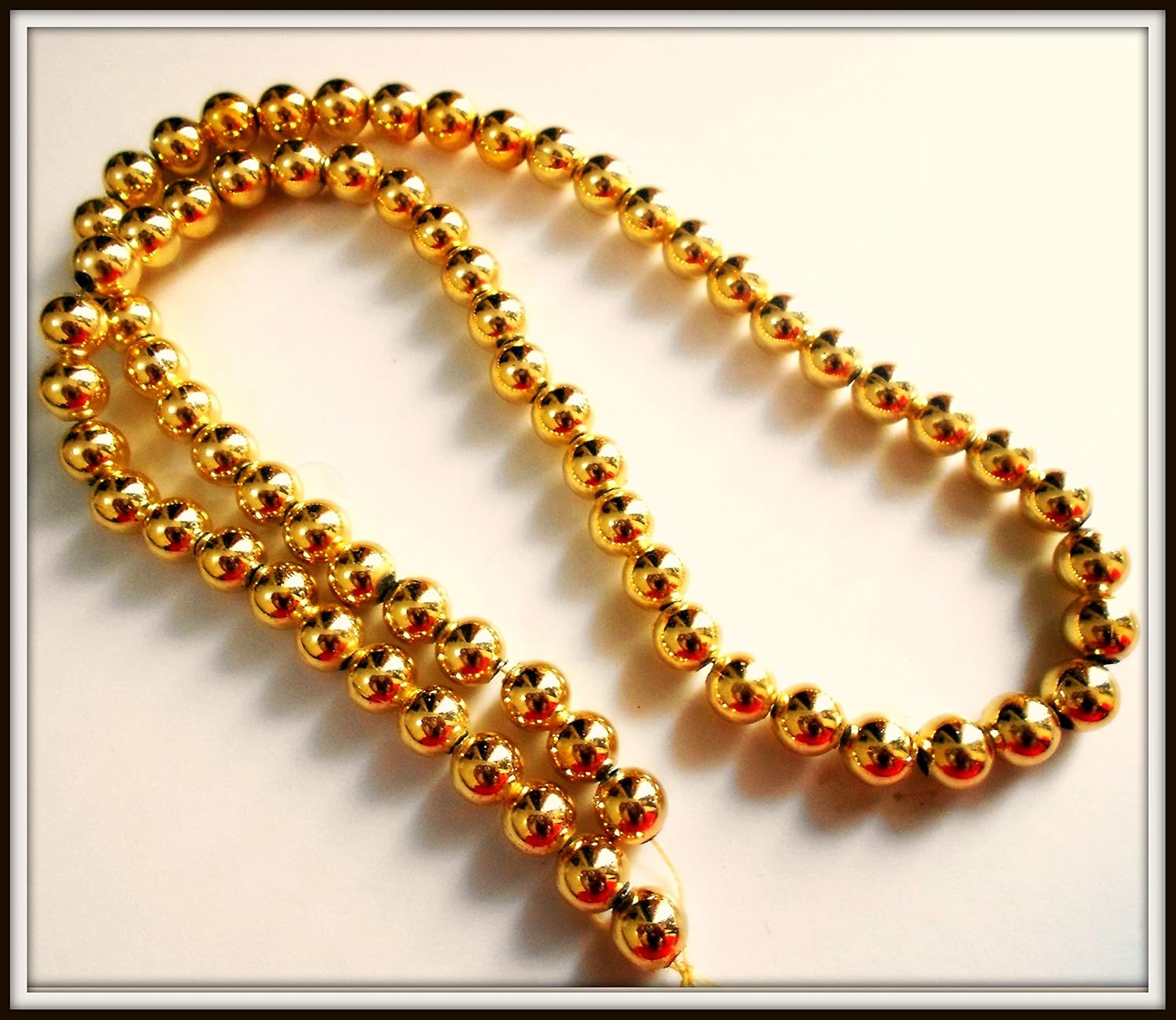 AM Plastic Gold Bead String for Jewelry Making (8 mm) Amazon.in Toys