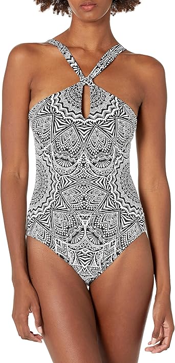 La Blanca Women S High Neck Front Keyhole One Piece Swimsuit At Amazon Women S Clothing Store