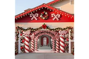 HunnmingRe 6 x 13 ft Christmas Garage Door Cover, Lollipop Holiday Garage Door Christmas Decorations Banner Backdrop Hanging Photography Decor for Indoor Outdoor House Lawn Party Background