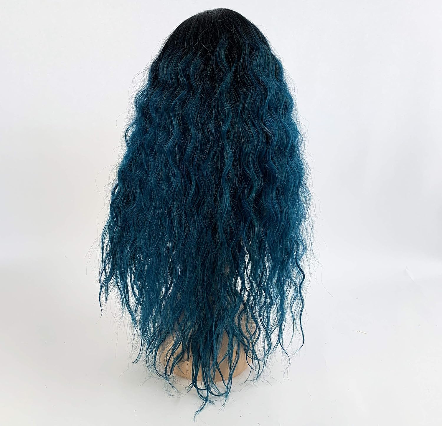 SLEEK 28’’ 360 Lace Front free parting Wig Synthetic Long Loose Curly Wig with Baby Hair Green Wig SPOTLIGHT 101 LAYLA 360 Lace Front Wig Heat Resistant Fiber 240g-TT1B/TEAL - Image 5