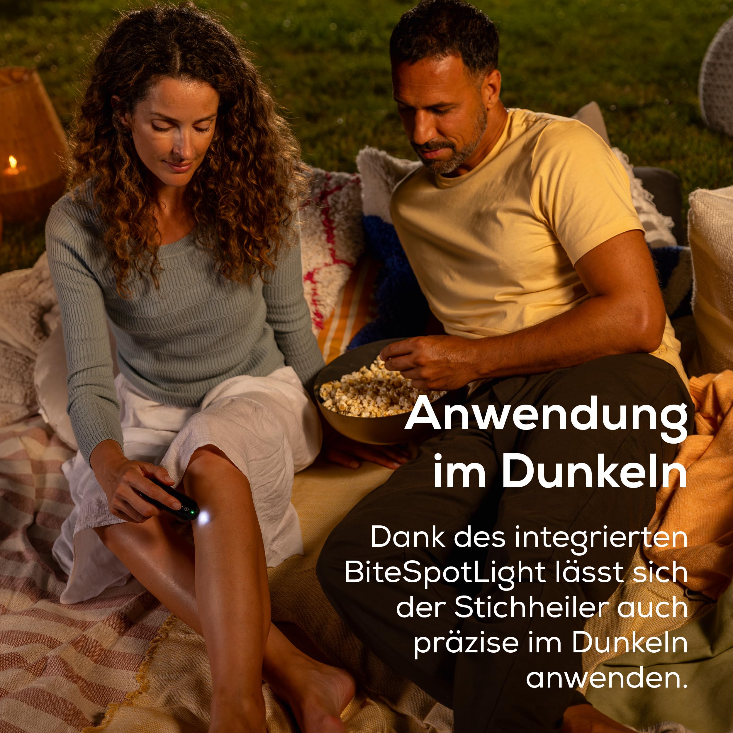Beurer BiteX Max Deep Black Insektenstichheiler mit größerer Heizfläche, Mückenstich Hitzestift zur Behandlung von Insektenstichen- und bissen, elektronischer Stichheiler, mit Licht und Akku 5