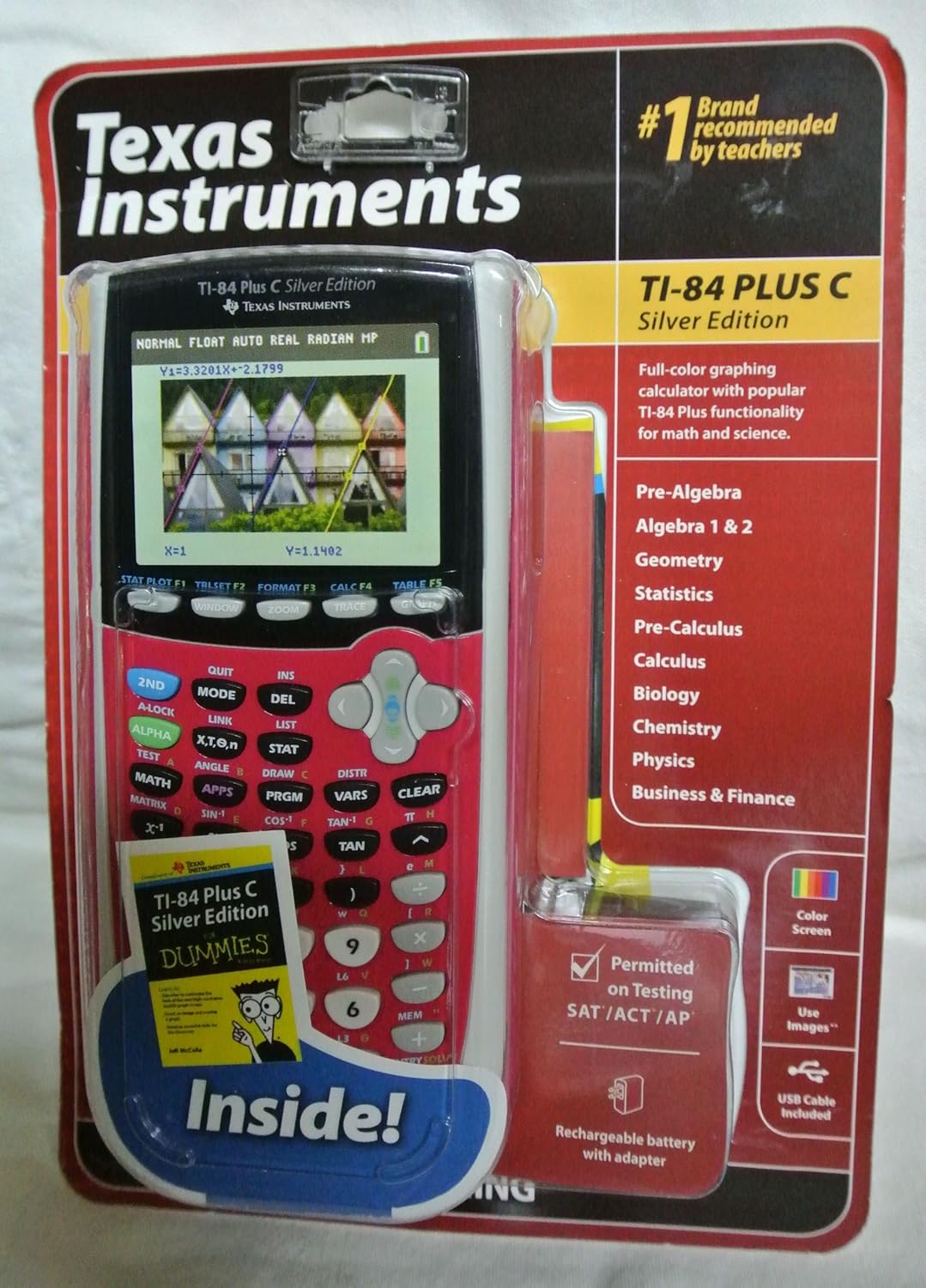 Amazon.com : Texas Instruments TI-84 Plus C Silver Edition Graphing  Calculator, Full Color Display, Includes Dummies Manual, Dark Pink :  Electronics