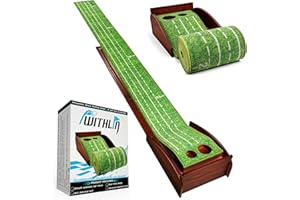 PROWITHLIN Putting Green Indoor, Golf Putting Mat with Ball Return, Mini Golf Practice Training Aid, Golf Accessories Golf Gift for Men