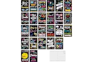 Iconikal 75-Count Inspirational, Motivational, Gratitude, Appreciation, Kindness & Encouragement Sayings Postcards, 4 x 6-Inch