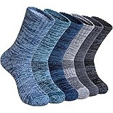 SeeyAN Kids Merino Wool Hiking Socks Winter Thermal Warm Boys Girls Toddler Thick Cushioned Boot Crew Socks 6 Pairs