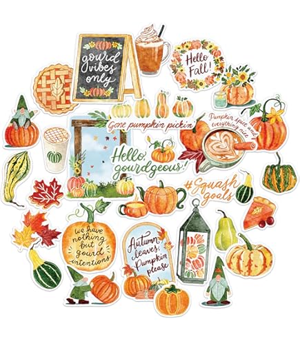 Jixiejumo Lot De 50 Autocollants De Thanksgiving En Vinyle Imperméable, Parfaits Pour Les Bouteilles D'eau, Le Scrapbooking, Les Fournitures De Fête, Les Cadeaux