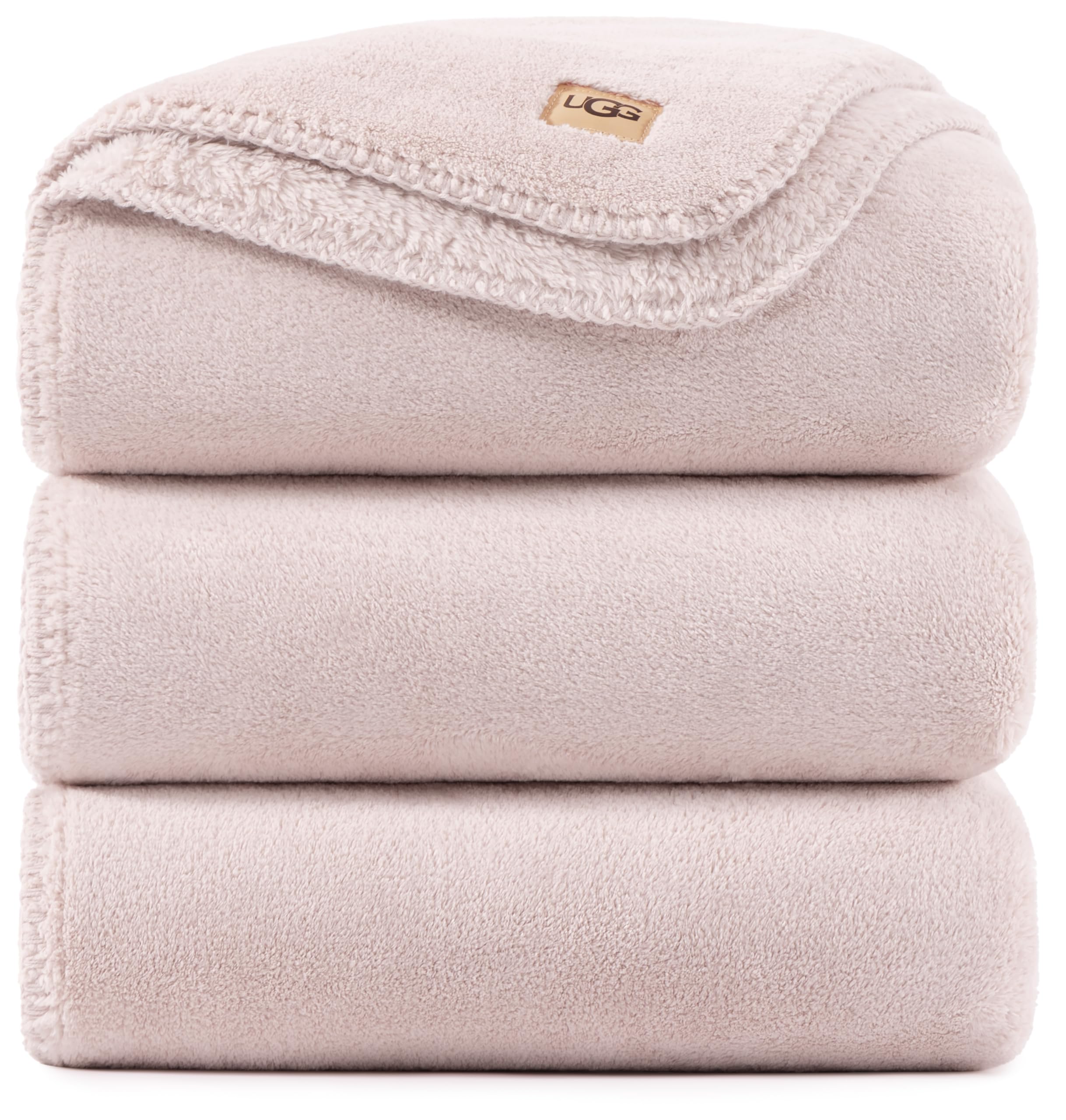 Photo 1 of UGG Whitecap King Size Blanket for Bed, Fleece Cozy Soft Blankets, Luxury Warm Extra Large Throw for Couch, Washable Hypoallergenic California King Bedding, 110" x 90", Quartz Pink