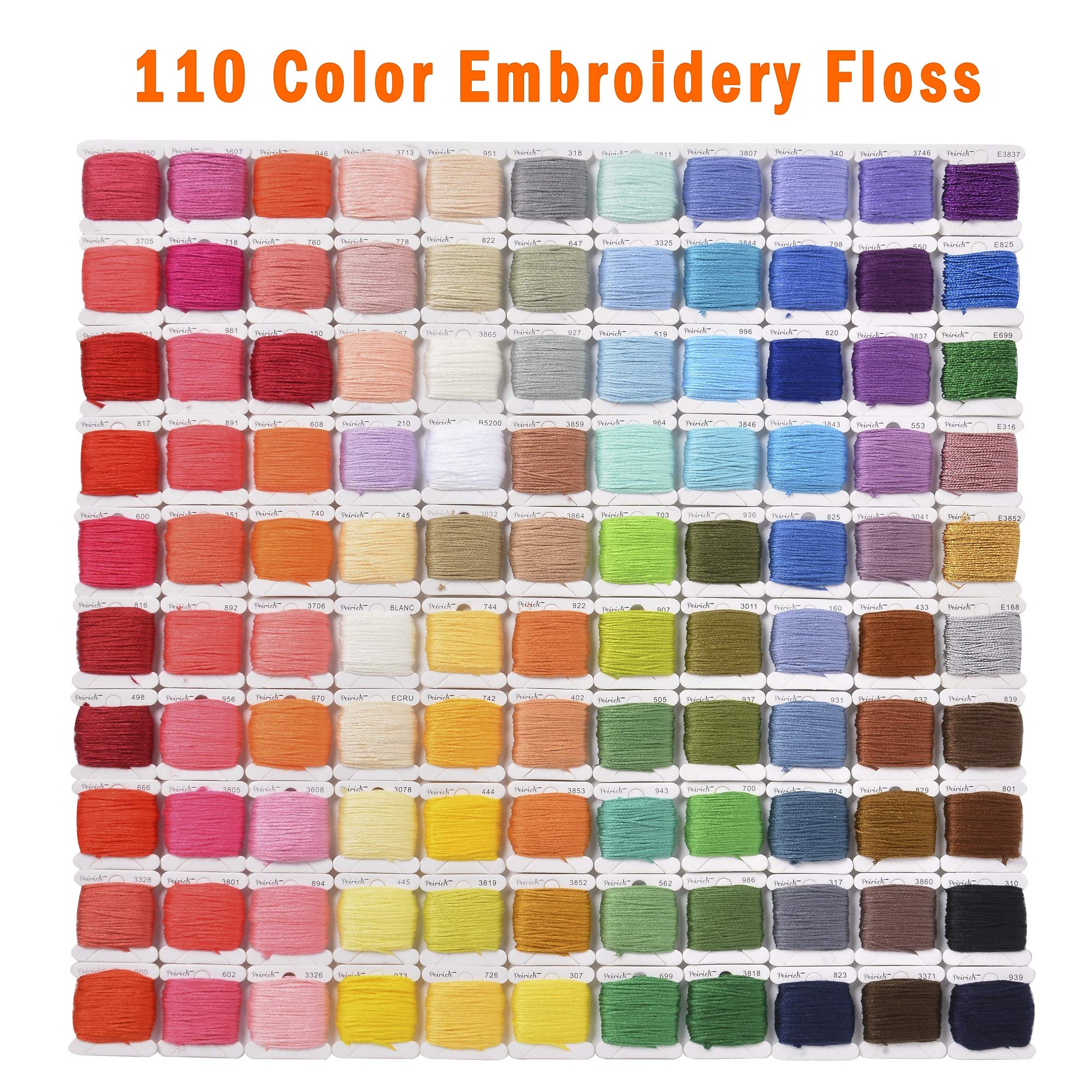 Peirich Embroidery Floss Cross Stitch Supplies, Friendship Bracelets String Kit Embroidery Floss Kit Cross Stitch Kits with Organizer Sewing Boxes Cross Stitch Tools - Gift for Christmas Birthday