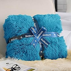 Bedsure Soft Bright Blue Twin Blanket for