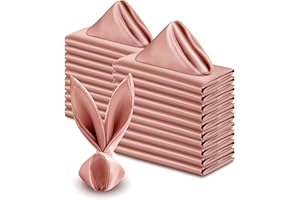 VACVELT 50 Pack Rose Gold Satin Napkins 20x20 Inch Wedding Napkins Bulk, Decorative Elegant Dinner Napkins Square Table Napkins Decor, Silky Satin Cloth Napkins for Restaurant Banquet Graduation Party
