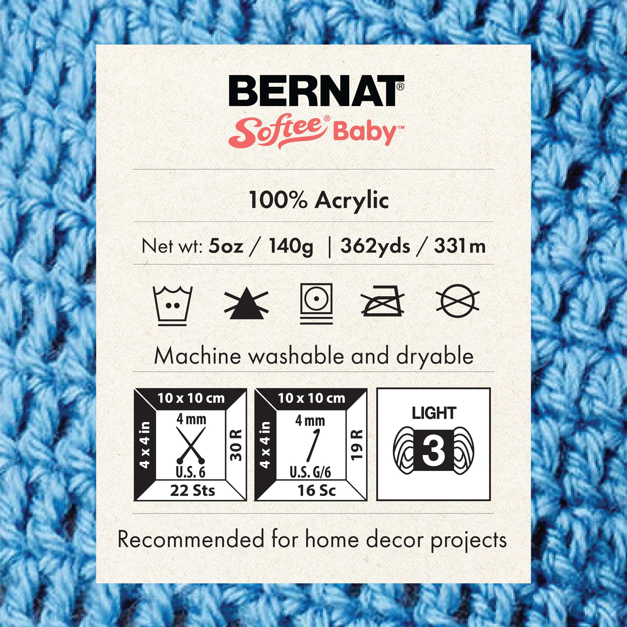 Bernat Softee Baby White Yarn - 3 Pack of 141g/5oz - Acrylic - 3 DK (Light) - 362 Yards - Knitting/Crochet