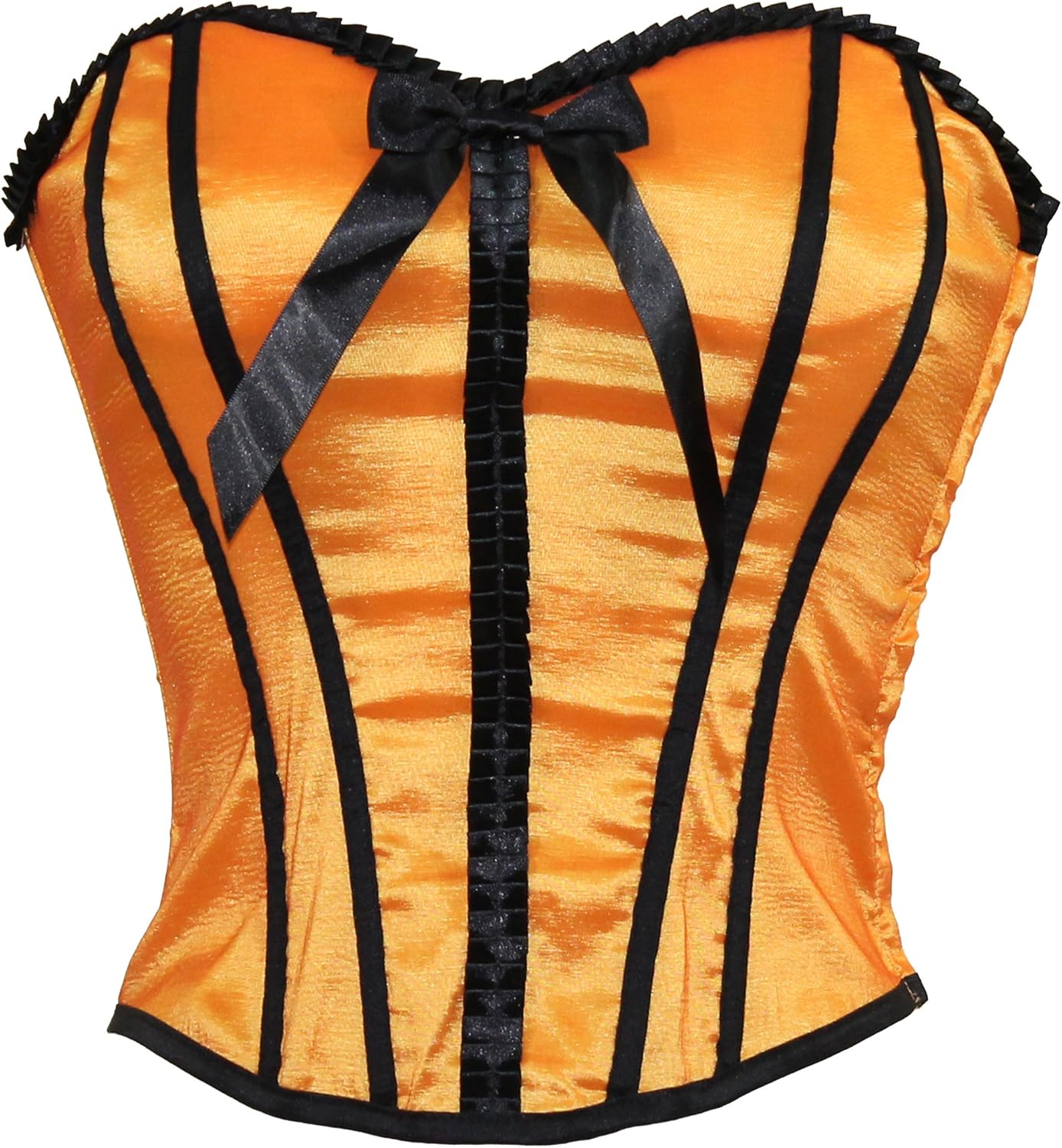 Lydia Orange And Black Slimming Corset With Adjustable Straps (Small