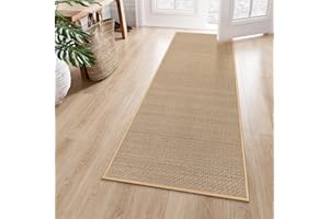 Lahome Farmhouse Carpet Runners for Hallway 6ft, 2x6 Washable Runner Rug Non Slip for Entryway Indoor, Neutral Non Shedding Kitchen Mats for Floor Entry Bathroom, Beige