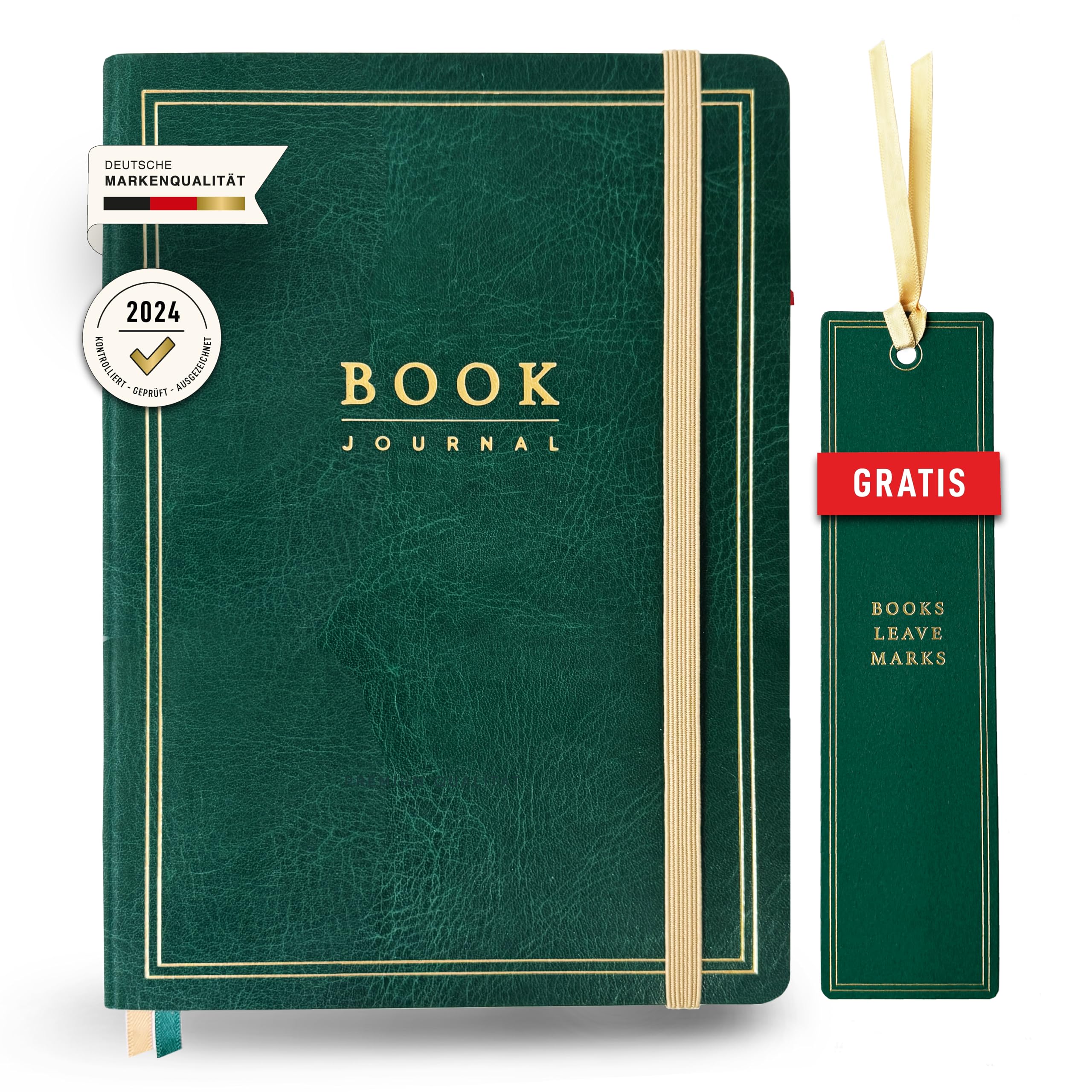 NORTHERN NOTES® Book Journal - Premium Reading Diary & Book Journal. For Over 70 Books, Audiobooks, E-Books & Podcasts. DIN A5 (Oxford Green)