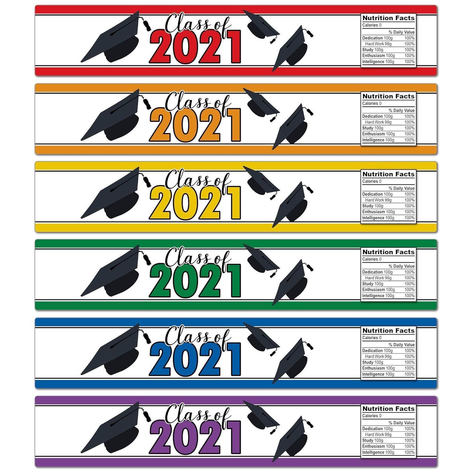 Amazon.com: Set of 21 Class of 2021 Graduation Water Bottle Labels - Waterproof - Choice of ...