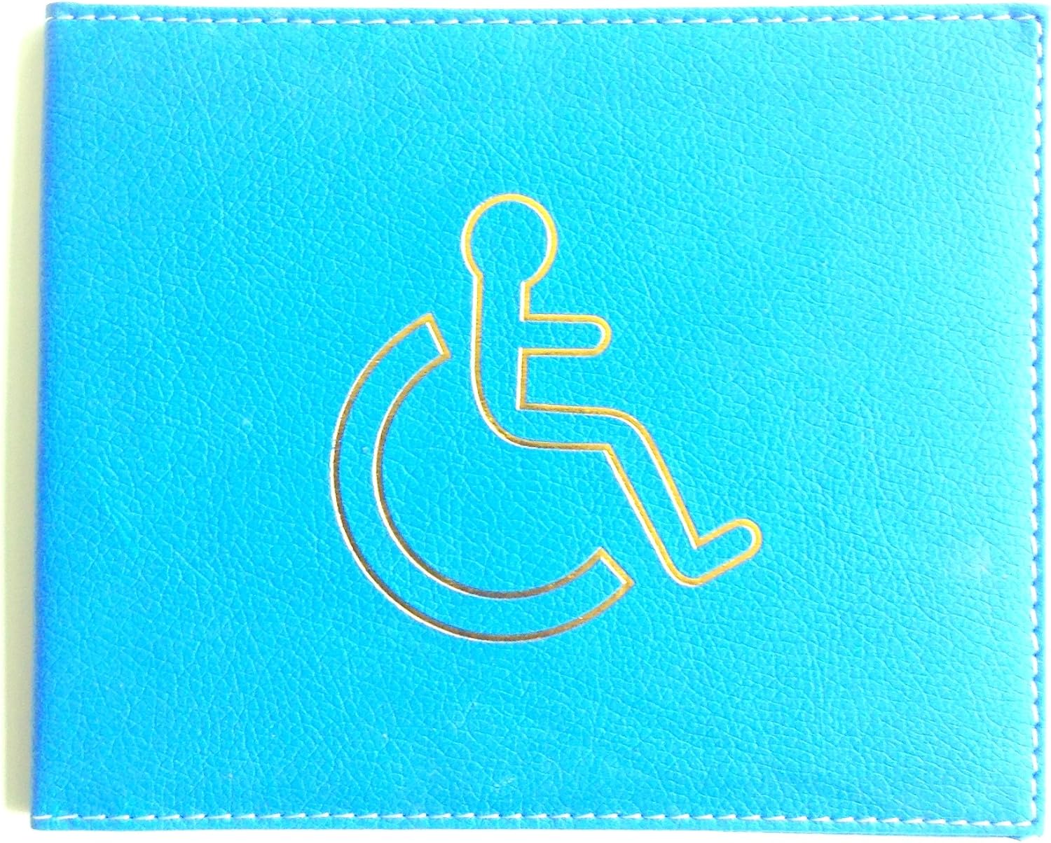 Disabled Badge Holder Permit Display Leather Look Gift (Sky Blue