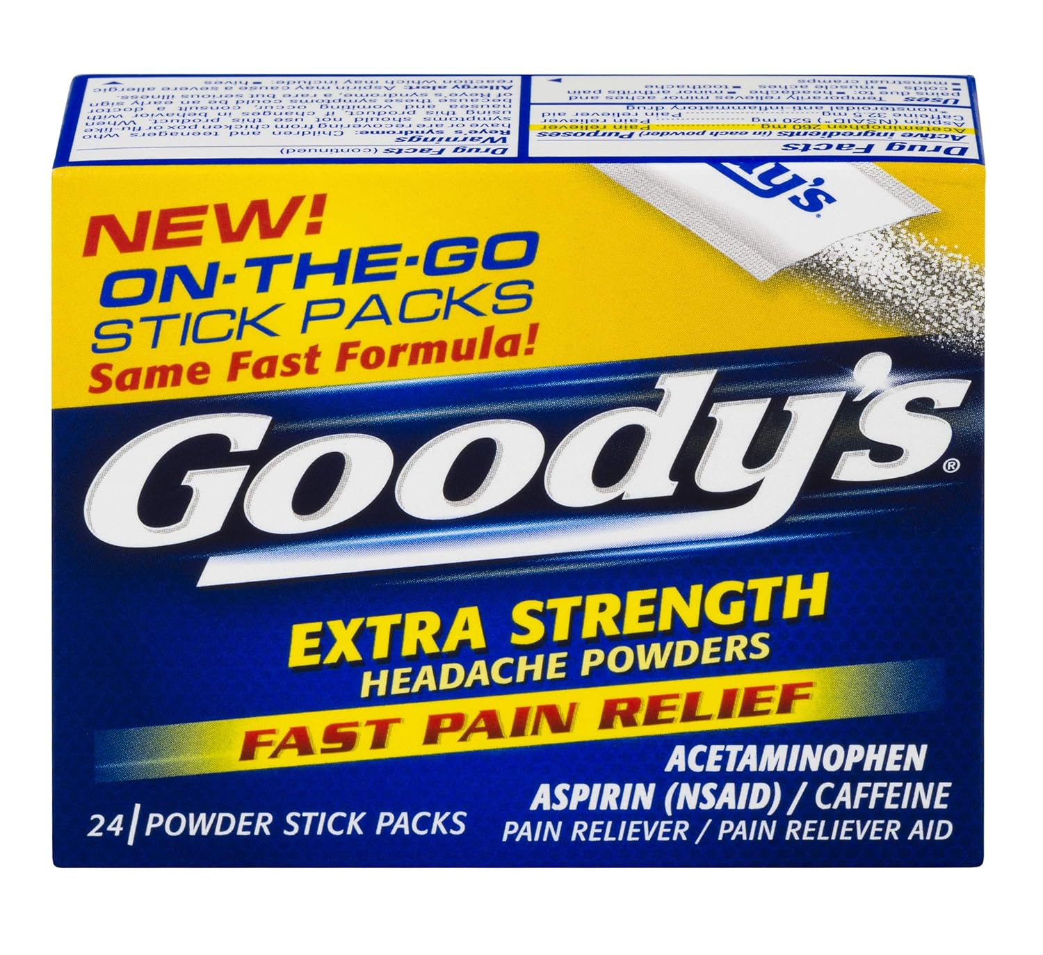 Goody's Extra Strength Powders Fast Pain Relief Aspirin & Caffeine 24 Count