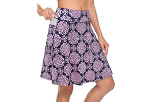 KORALHY Women's 20" Knee Length Skorts Skirts Tennis Athletic Golf Causal Skort with 4 Pockets