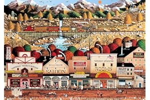Buffalo Games - Charles Wysocki - Sleepy Town West - 300 Piece Jigsaw Puzzle for Adults - Challenging Puzzle Perfect for Game Nights - Finished Puzzle Size is 21.25 x 15.00