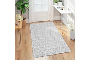 Collive Boho Washable Area Rugs 3x5 Kitchen Area Rugs Rubber Backed Woven Braided Carpet Non-Slip Farmhouse Bedroom Rugs Gray Indoor Front Door Rugs for Entryway Bathroom Balcony