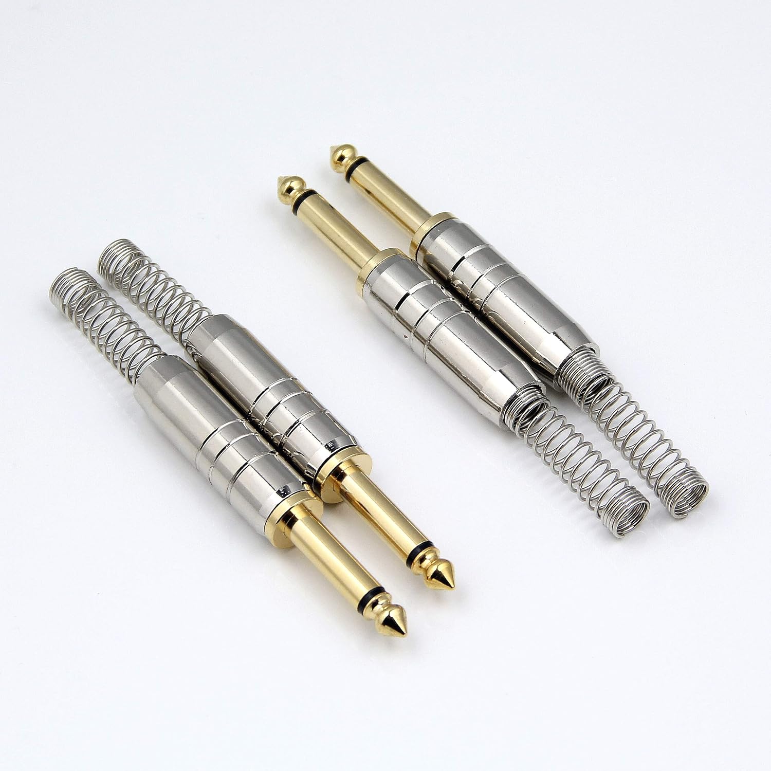 1/4” Mono Phone Plug – Metal Barrel With Strain Relief – Pack Of 5 – Unbranded