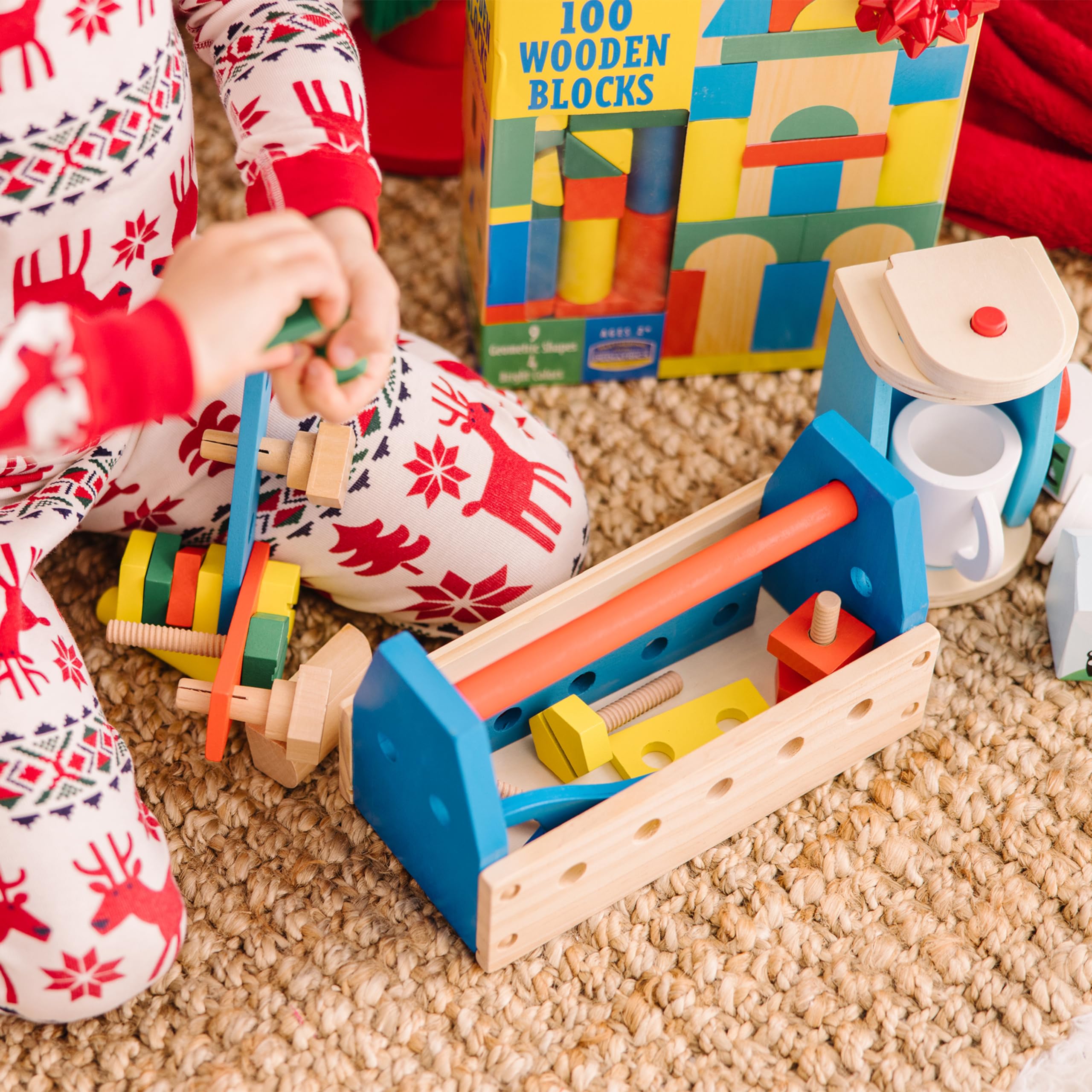 Melissa & Doug Take-Along Tool Kit Wooden Construction Toy (24 pcs)