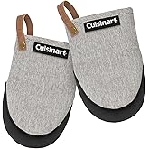 Cuisinart Heritage Mini Oven Mitts – 5.5” x 7” Heat-Resistant Kitchen Mitts for Oven with Non-Slip Neoprene Palm, Cotton Filling, and Faux Leather Loop – Durable Oven Mitt Set for Cooking & Baking