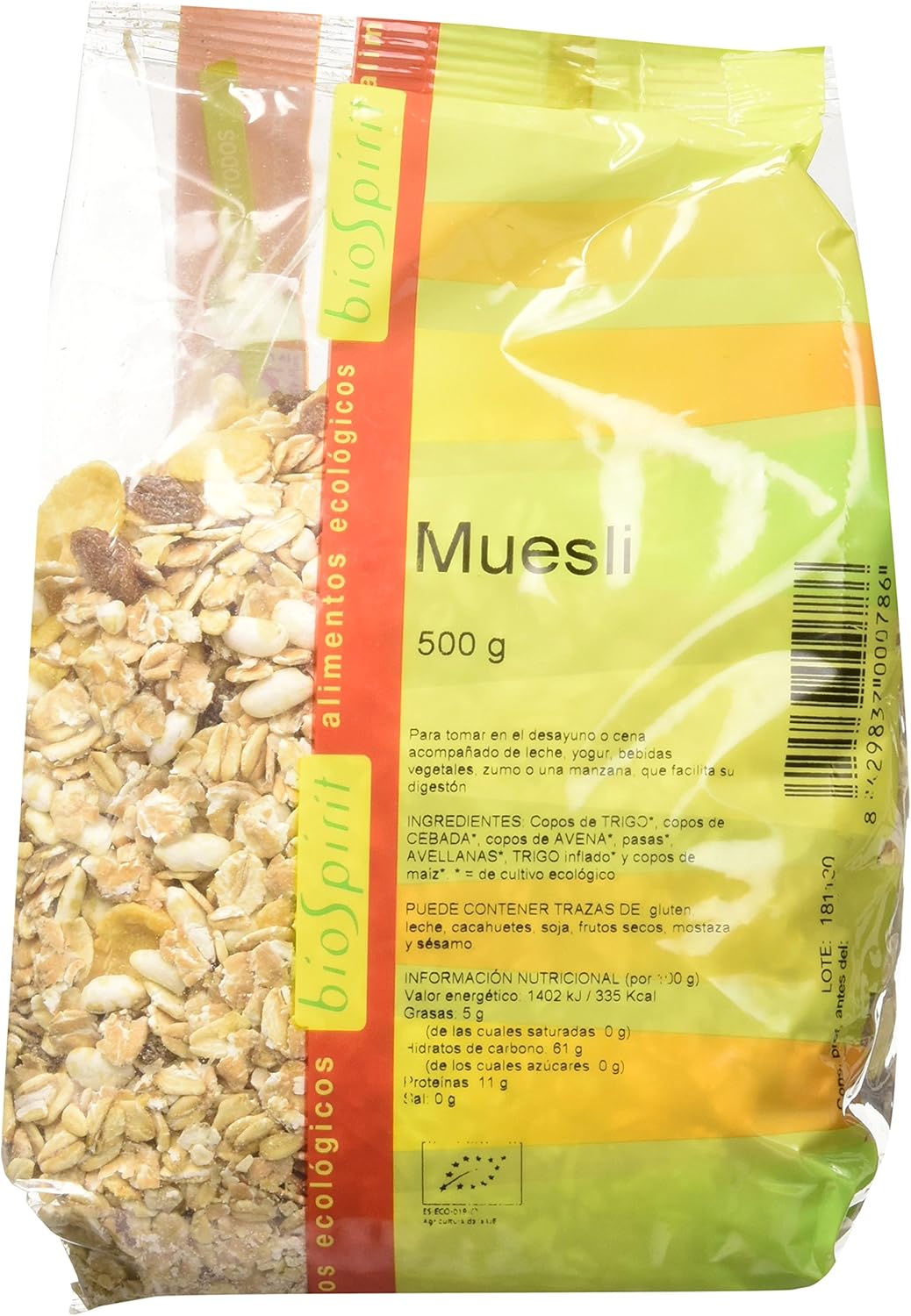 Biospirit Muesli de Cultivo Ecológico -500 gr: Amazon.es ...