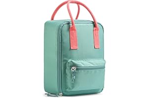 Fit & Fresh Connor Kids Lunch Tote, Versatile Thermal Insulated Lunch Box for School and Camp, Adult Lunch Bag with Front Zip Pocket, Green