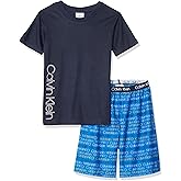 Calvin Klein Boys' Two Piece Sleepwear Top and Bottom Pajama Set