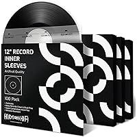 Hudson Hi-Fi 3 Layers HDPE Anti-Static 100 Vinyl Record Inner Sleeves - Durable Clear Disc Sleeves- Protect LP Albums from Di