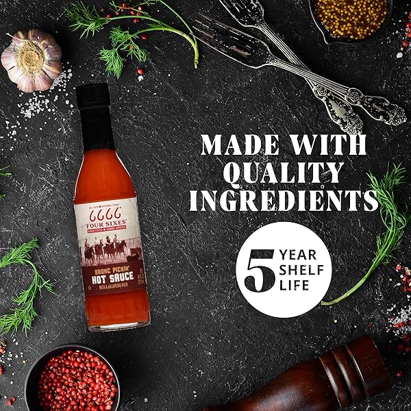 6666 FOUR SIXES BRONC PICKIN’ HOT SAUCE, 6 OUNCE