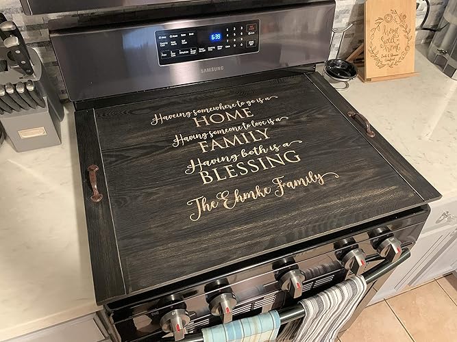 Farmhouse Rustic Wooden Noodle Board Stove top Cover