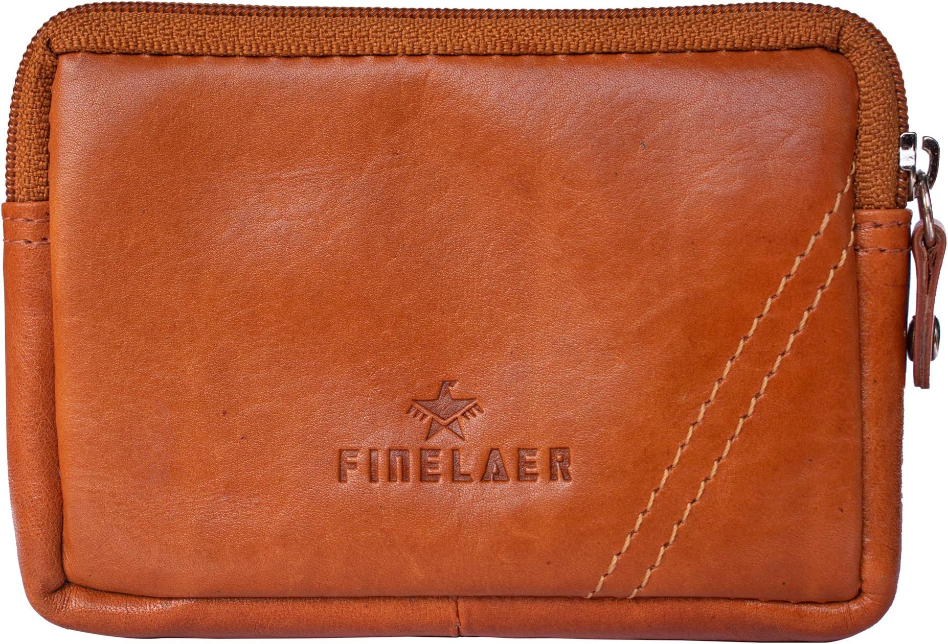 Men Leather Coin Purse Pouch Wallet with Key Ring