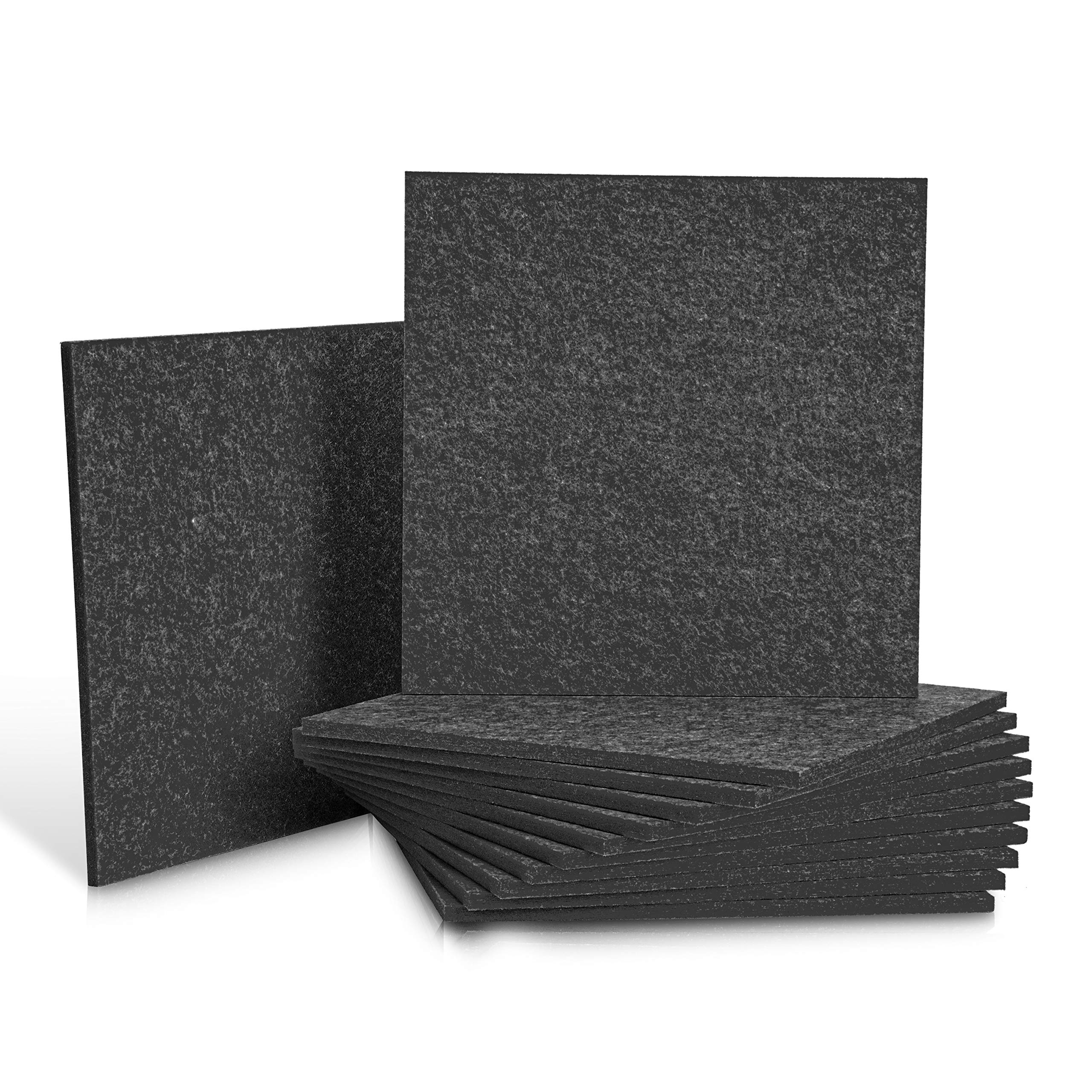 12 Pack Set Acoustic Absorption Panel, 12 X 12 X 0.4 Inches Dark Grey Acoustic Soundproofing Insulation Panel Tiles, Acoustic Treatment Used in Home & Offices