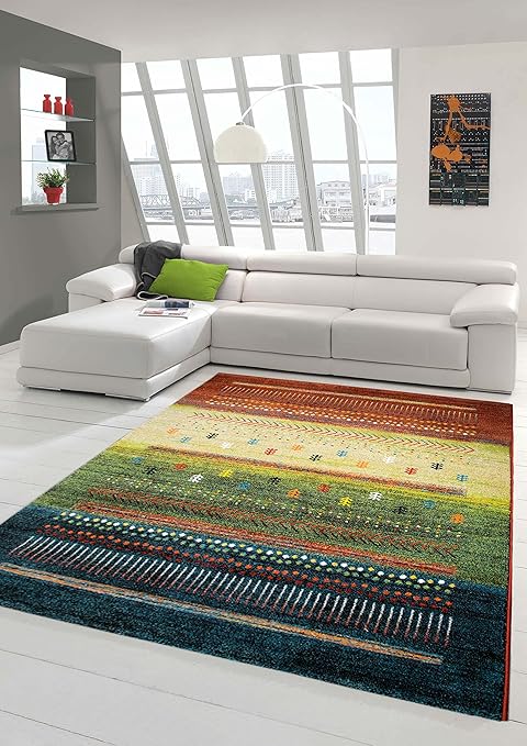 Designer Teppich Moderner Teppich Wohnzimmer Teppich Barock Design Multi Farbverlauf Modern In Grun Rot Gelb Turkis Bunt Grosse 160x230 Cm Amazon De Kuche Haushalt