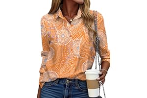 Zeagoo Button Down Shirt for Women Long Sleeve Blouses Floral Printed Tops Business Casual Work Outfits S-XXL