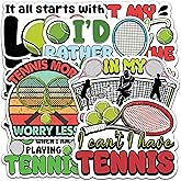 Tennis Sport Sticker 8 Pcs (Large Size) Vinyl Stickers Laptop Waterproof Decal for Car Bumper Water Bottle Notebook Luggage Window Party Birthday Decorations - Size 4 Inches