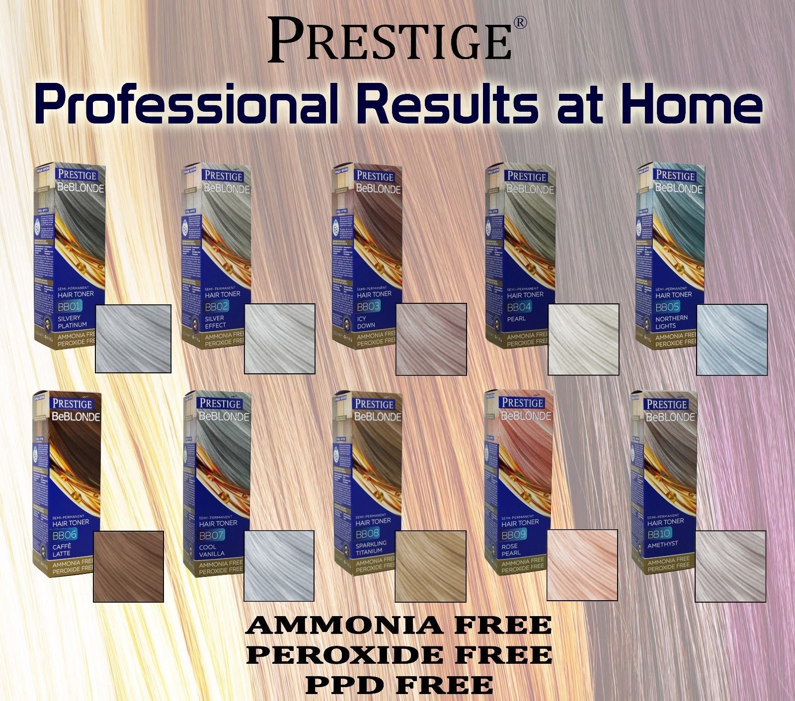 Vips Prestige Beblonde Semi Permanent Hair Toner Colour Silvery
