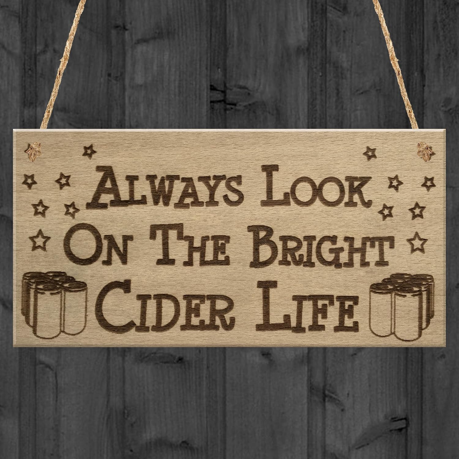 Red Ocean Bright Cider Life Funny Alcohol Man Cave Pub Gift Hanging Plaque Home Brew Bar Sign, Brown, 200x100