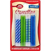 Betty Crocker Cool in Blue Birthday Candles, 16 Count (Pack of 1)