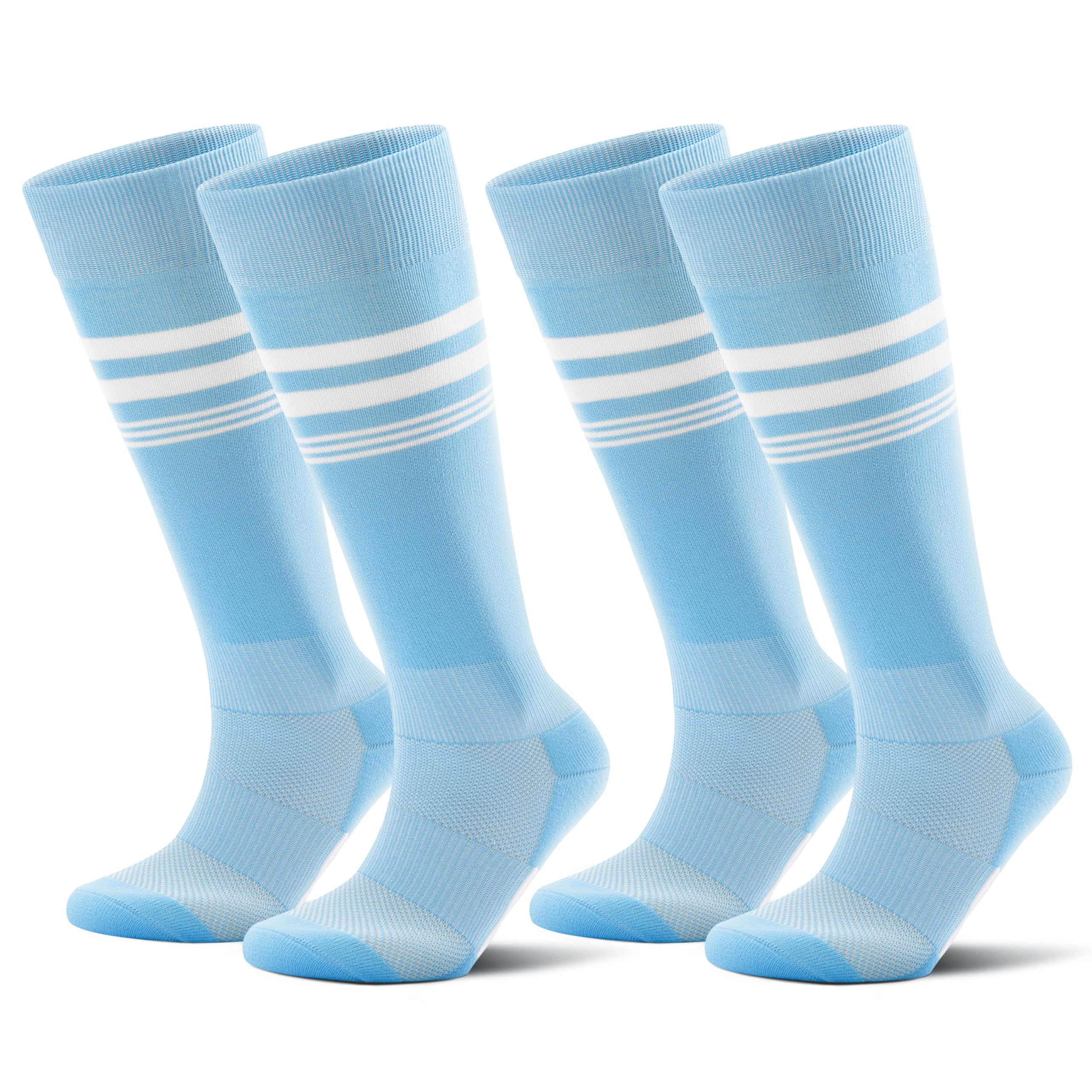 Photo 1 of ** ONLY ONE PACK ** CS CELERSPORT 2 Pack Soccer Socks for Youth Kids, Men and Women Sport Softball Socks with Cushion, Sky Blue, Large