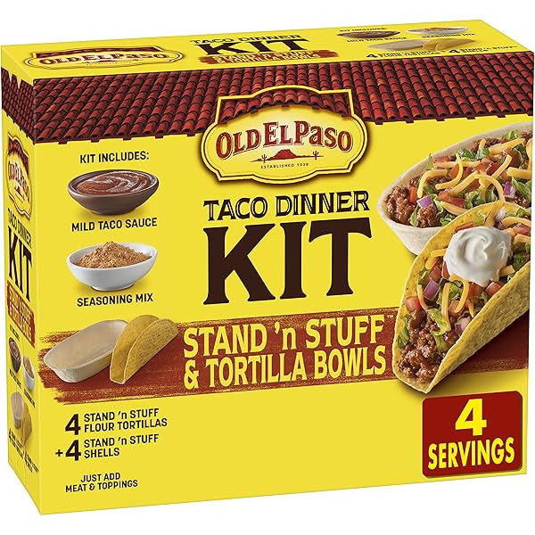 OLD EL PASO STAND ‘N STUFF SHELLS AND TORTILLA BOWLS, HARD & SOFT TACO DINNER KIT, 9.4 OZ.