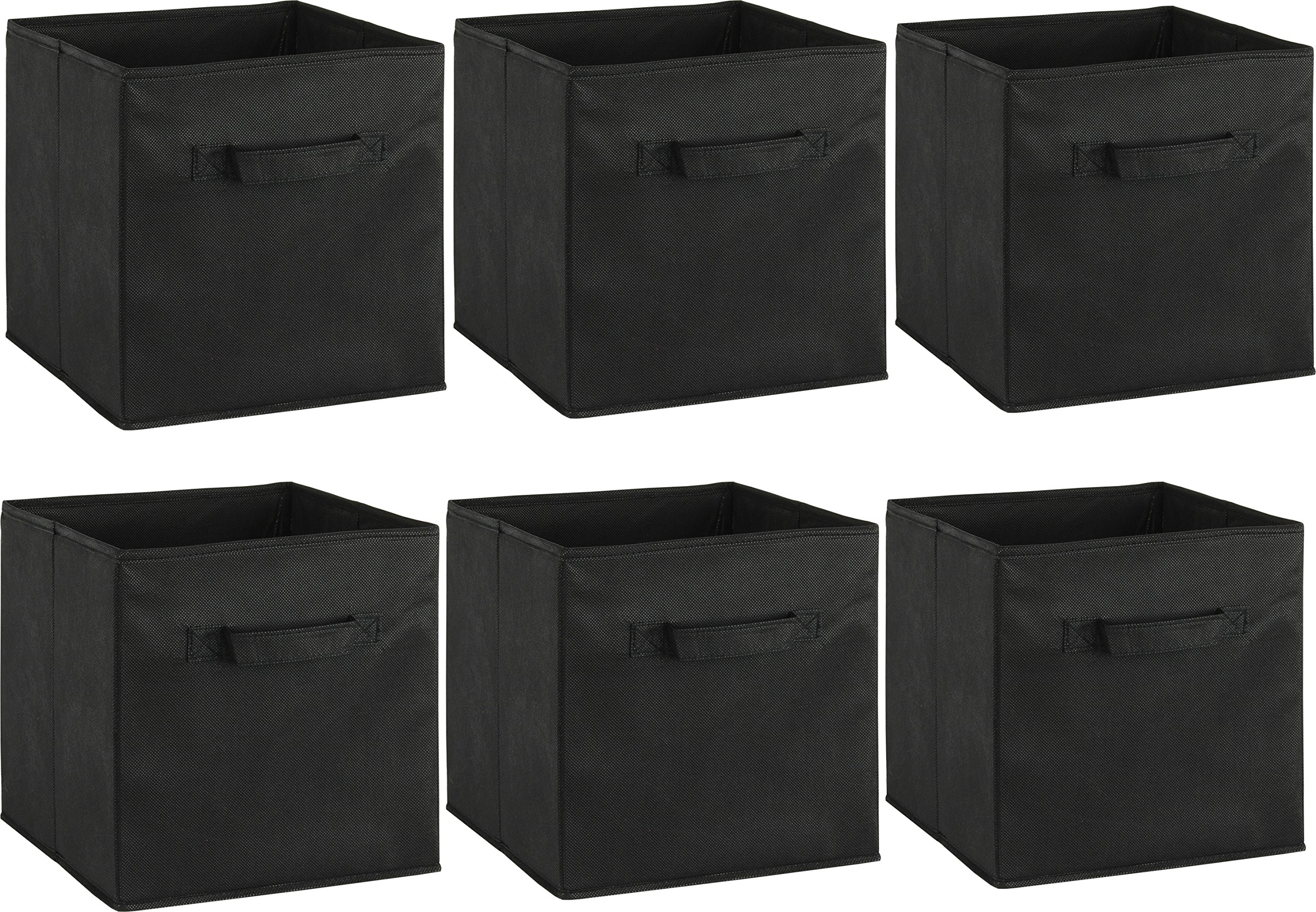 6 Pack SimpleHouseware Foldable Cube Storage Bin, Black Pricepulse