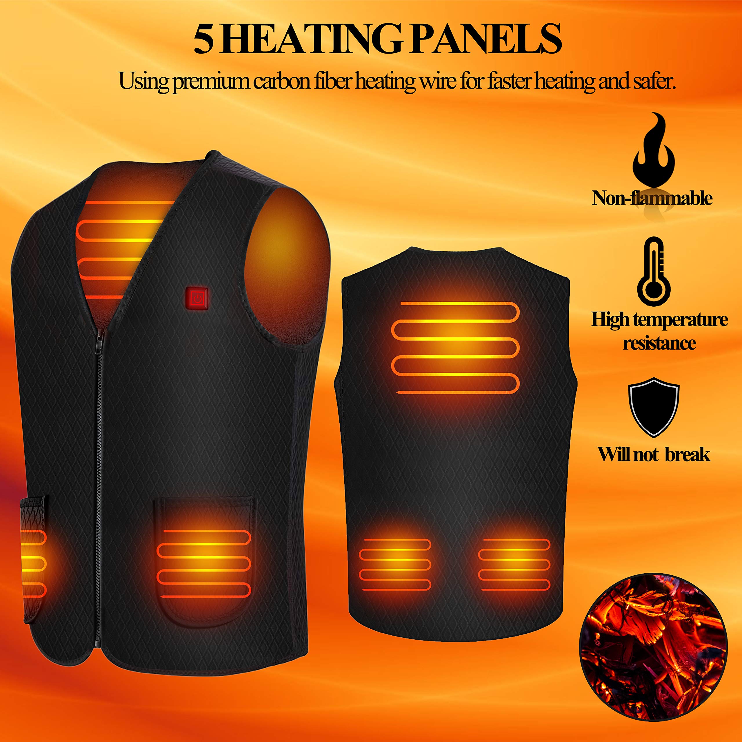 Begleri Heated Vest for Men Women - Electric USB Heating Vest, Heated Motorcycle Vest for Winter Sports