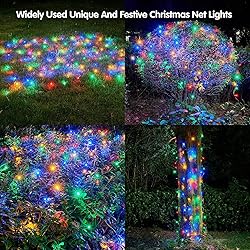Dirnun Led Christmas Net Lights Outdoor Christmas