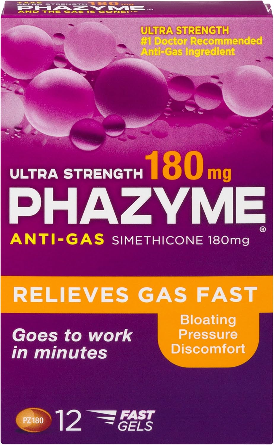 Phazyme Maximum Strength Gas and Bloating Relief | 250 mg Simethicone | 36 FAST GELS: Health & Personal Care