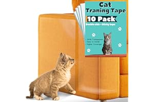 FIXZILLA Cat Scratch Deterrent Tape - 10-Pack - Double Sided Anti Scratching Sticky Tape Cat Scratch Furniture Protector – Cat Training Tape - Corner Couch Protector for Cats (Cat Training Tape)